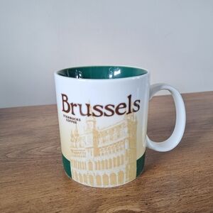 Starbucks Brussels Mug 2011 Collector Series Limited Edition 16 oz Cream Green